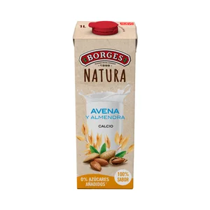 BORGES Natura Bebida vegetal de avena y almendra, sin azúcares añadidos 1 l.
