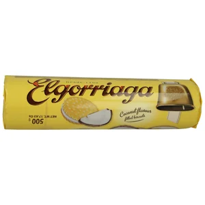ELGORRIAGA Galletas rellenas con sabor a coco 500 g.