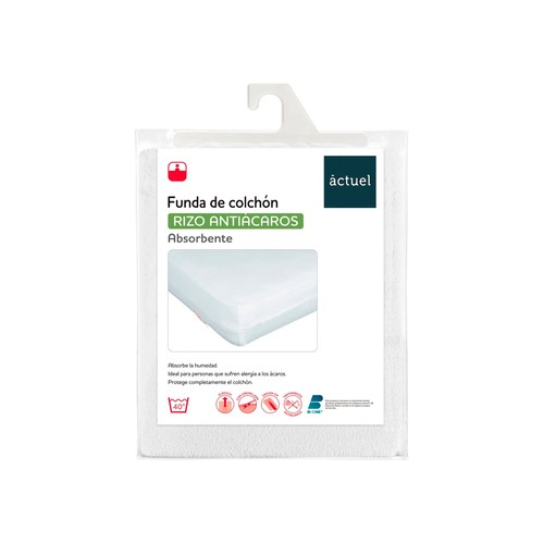 Funda cubre colchon rizo T200 antiácaros, ACTUEL.