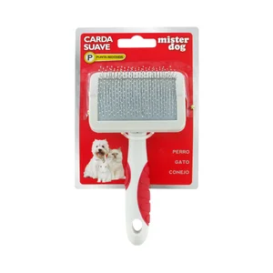 MISTER DOG Cepillo carda pequeña y suave con punta redonda para mascotas pequeñas MISTER DOG 1 ud.