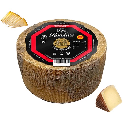 Queso DOP roncal viejo leche cruda RONKARI. - Trozo