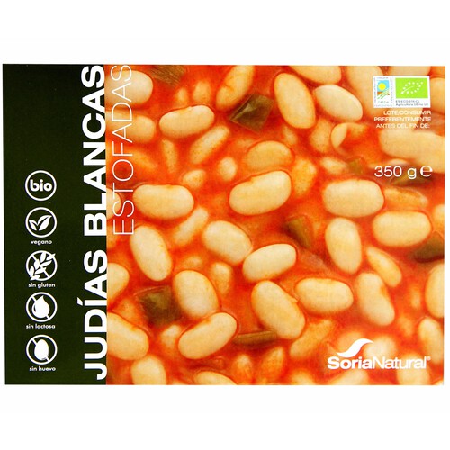 Judías blancas estofadas de cultivo ecológico SORIA NATURAL 300 g.