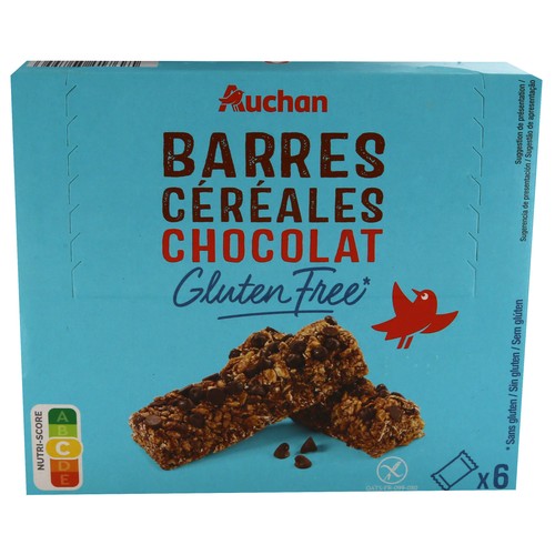 Barrita de cereales con chocolate sin gluten PRODUCTO ALCAMPO 138 gr.