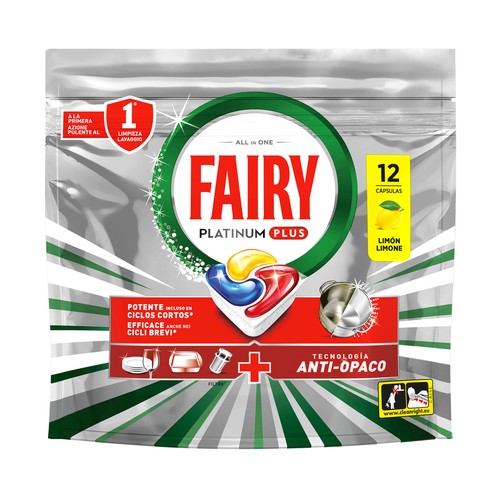FAIRY Platinum plus Detergente lavavajillas en cápsulas - 12uds.