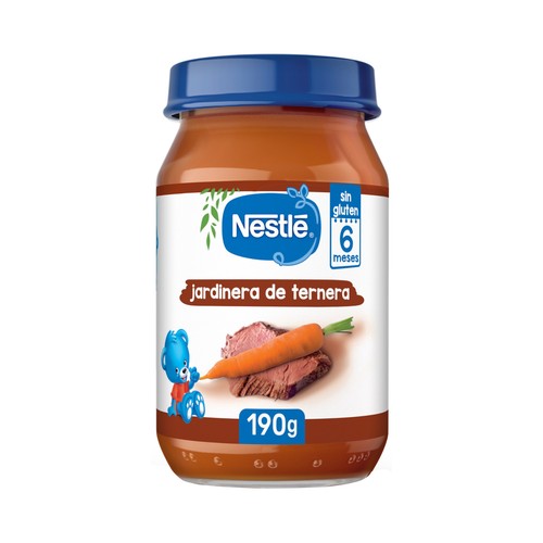 NESTLÉ Tarrito (textura fina) de jardinera de ternera, a partir de 6 meses 190 g.