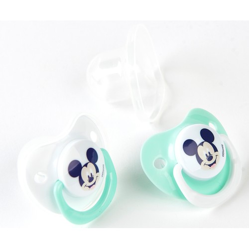 Lote de 2 chupetes para bebés entre 0 y 6 meses, MICKEY MOUSE.