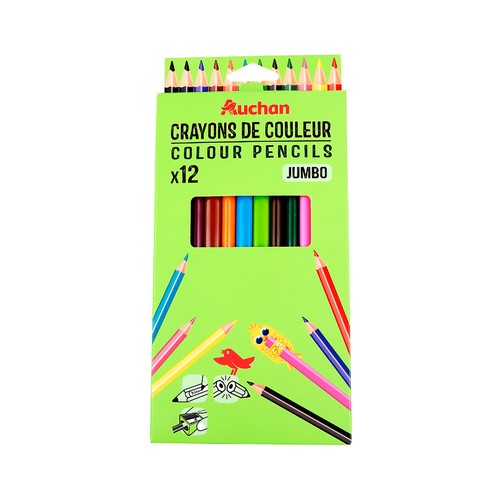 12 Lápices de colores con sacapuntas, ALCAMPO.
