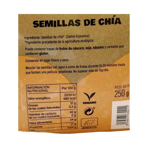 4 HECTÁREAS Bio Semillas de chia 250 g