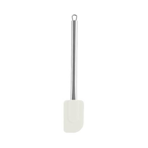 Espátula de cocina 30cm de silicona con mango de acero inoxidable color blanco. ACTUEL