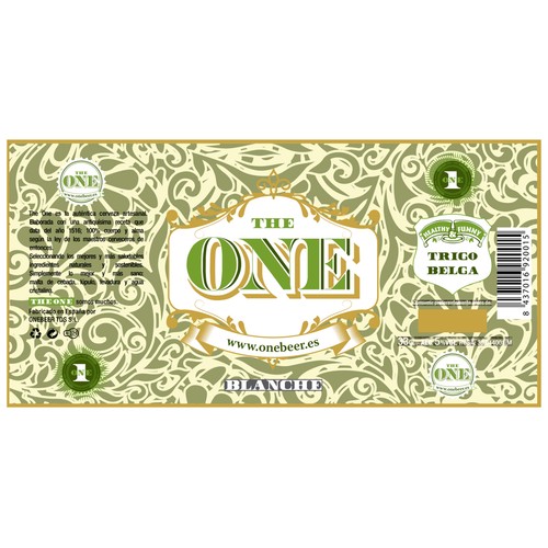 THE ONE Cerveza blanche trigo belga 33 cl.