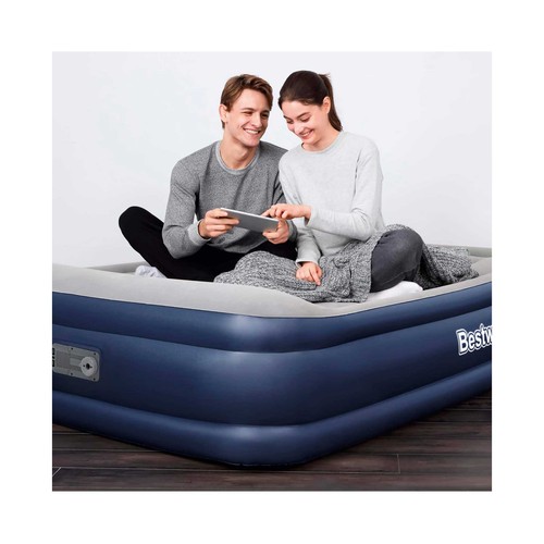Colchón hinchable doble, con inflador eléctrico, 203x152x46 cm. BESTWAY.