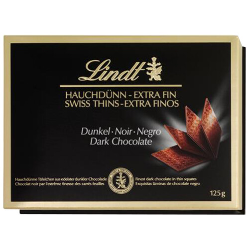 Láminas de chocolate negro LINDT 125 g.
