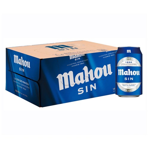 Imagen de Cervezas sin alcohol MAHOU pack de 12 latas de 33 cl.