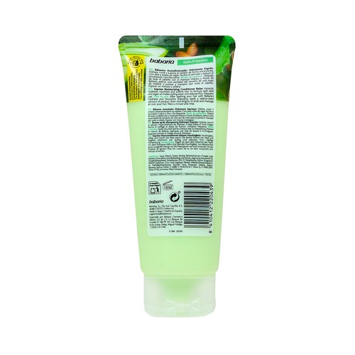 BABARIA Hydra & nutritive Bálsamo acondicionador capilar hidratante y nutritivo, para cabellos normales 200 ml.