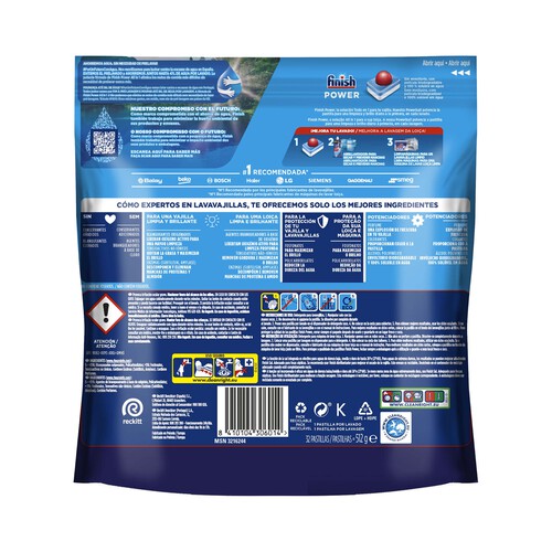 FINISH Detergente para lavavajillas en pastillas FINISH POWERBALL ALL IN 1 MAX 25+10 uds 570,5 g.