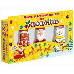 Imagen de LACASITOS Figuras de chocolate y lacasitos navidad 3 x 34 g.