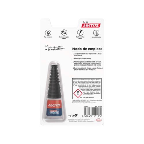 Pegamento instantáneo LOCTITE Super Glue 3 Precisión, 5grs.