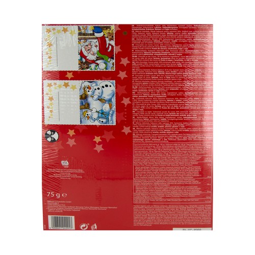 PRODUCTO ECONÓMICO ALCAMPO Calendario de Adviento de chocolate 75 g.