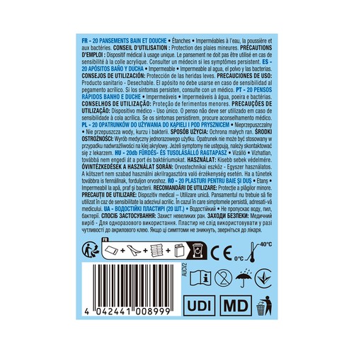 PRODUCTO ALCAMPO Apósitos plásticos transpirables, transparentes y resistentes al agua, 2 tamaños diferentes 20 uds.