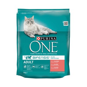 PURINA ONE Pienso para gatos adulto a base de salmón PURINA ONE 800 g.