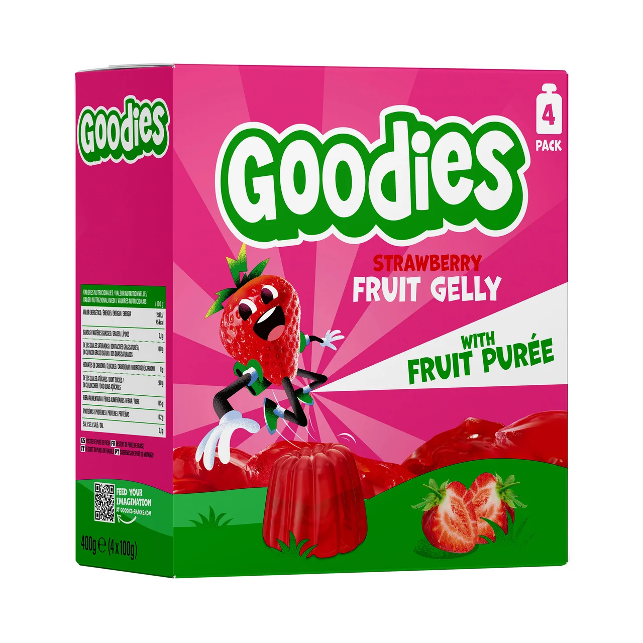 Bolsitas (pouch) de gelatina de fresa, a partir de 6 meses 4 x 100 g.