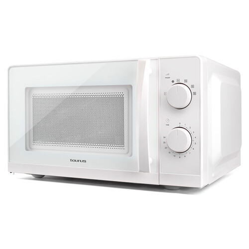 Microondas TAURUS Ready White,  color blanco, capacidad 20L, potencia: 700W.