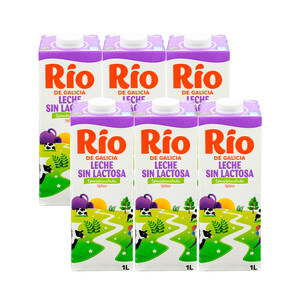precios Río Leche De Vaca Semidesnatada Y Sin Lactosa, De Origen 100% Gallego Rio Natural 6 X 1 L. en Alcampo