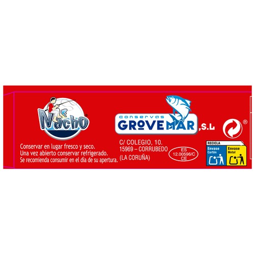 NACHO Filetes de caballa con tomate  en conserva 53 g.