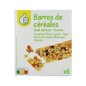 PRODUCTO ECONÓMICO ALCAMPO Cereales en barrita con manzana y albaricoque PRODUCTO ECONÓMICO ALCAMPO 21 gr.pack de 6 uds.