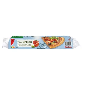 AUCHAN Masa para hacer pizzas, elaborada sin gluten 260 g. Producto Alcampo
