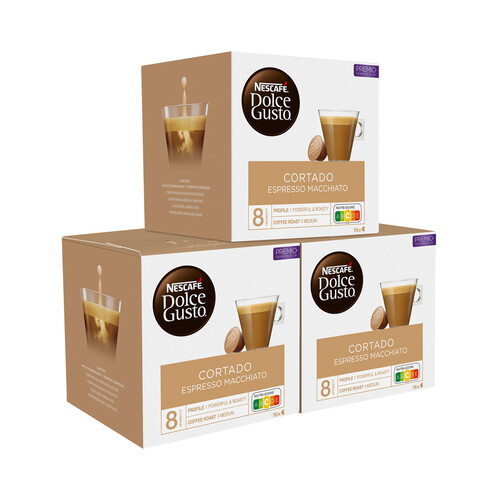 DOLCE GUSTO Café en cápsulas cortado espresso Macchiato 16 uds. .