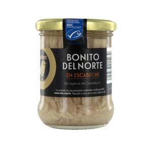 ALCAMPO GOURMET Bonito del Norte en escabeche MSC (Pesca sostenible certificada) ALCAMPO GOURMET 140 g.