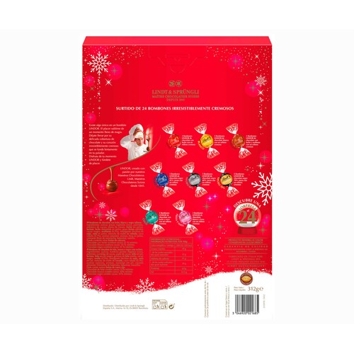 LINDT Calendario adviento lindor surtido 312 g.