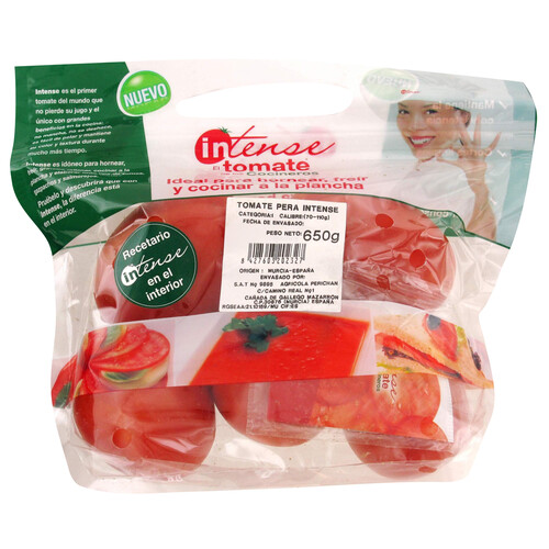 Tomate pera intense (ideal para hornear, freir y cocinar a la plancha) bandeja de 650g