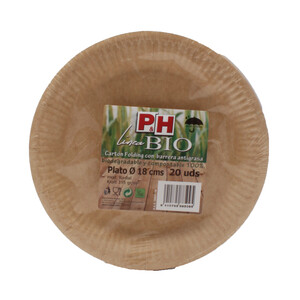 Imagen de 20 platos P&H de cartón antigrasa de 18cm.