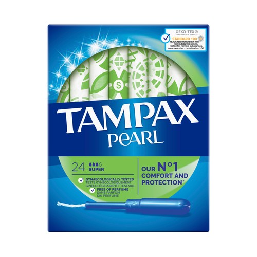 TAMPAX Tampones super con aplicador TAMPAX Pearl 24 uds