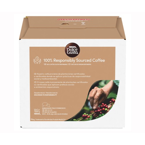 DOLCE GUSTO Café en cápsulas cortado descafeinado 30 uds. 186 g.