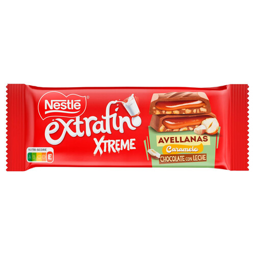 NESTLÉ Extrafino Xtreme Chocolate con leche y avellanas 87 g.