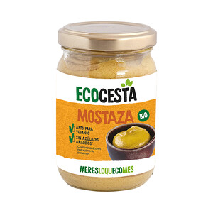 Imagen de ECOCESTA Mostaza de cultivo ecológico, sin azúcares añadidos y apto para veganos 200 g.