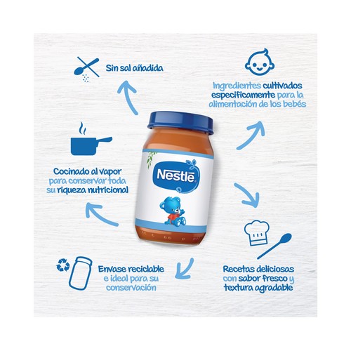 NESTLÉ Tarrito (textura fina) de jardinera de ternera, a partir de 6 meses 190 g.