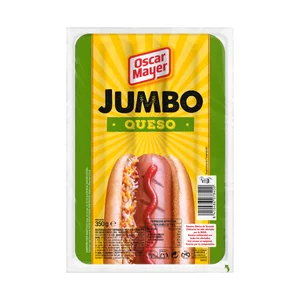 OSCAR MAYER Salchichas cocidas con queso y sabor ahumado OSCAR MAYER Jumbo 350 g.
