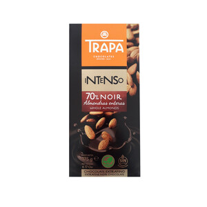 Imagen de TRAPA Chocolate negro (70 % cacao) con almendras 175 g.