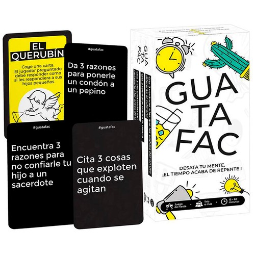 Juego de mesa de preguntas rápidas Guatafac para jugar de 3 a 15 jugadores.