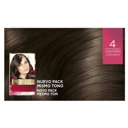 L´ORÉAL PARIS Excellence creme Tinte de pelo permanente tono 4 Castaño.