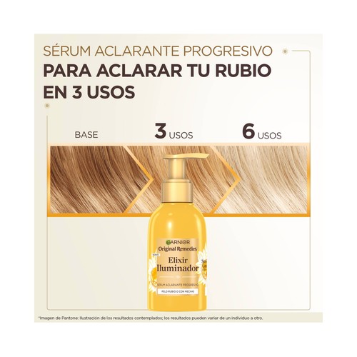 ORIGINAL REMEDIES de Garnier Sérum aclarante progresivo, para pelo rubio o con mechas 120 ml.