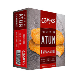 Imagen de CAMPOS Filetes de atún empanados 100% naturales (sin aditivos) 320 g.