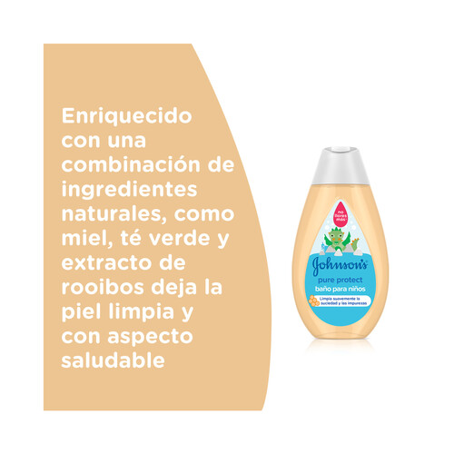 JOHNSON'S Jabón para niños que elimina el 99% de la suciedad y los gérmenes JOHNSON´S Pure protect 500 ml.