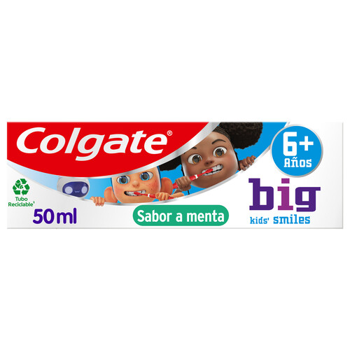 COLGATE Pasta de dientes infantil con protección anti caries, para niños de más de 6 años 50 ml.
