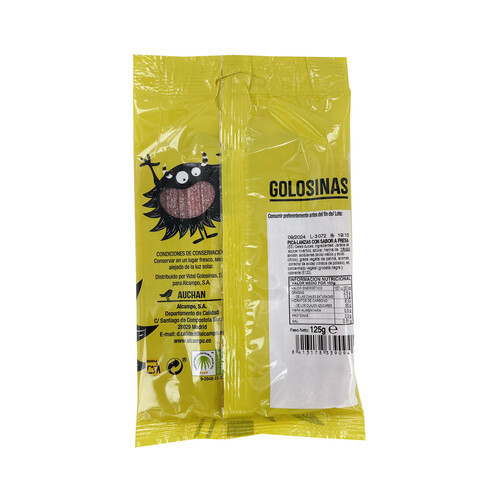 PRODUCTO ALCAMPO Regaliza pica sabor fresa PRODUCTO ALCAMPO 150 g.
