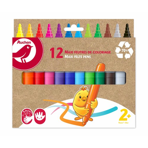 Chicky 12 Rotuladores Maxi con plástico Reciclado ALCAMPO